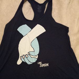 Woman's RIPPLE JUNCTION , Love Simon Tank shirt, size XL, Holding hands, love